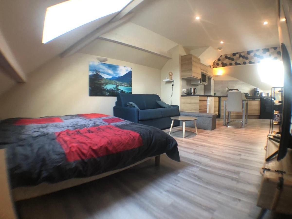 Au bord du lac d’Annecy, logement type Loft, dans résidence avec plage et ponton privée Duingt Esterno foto