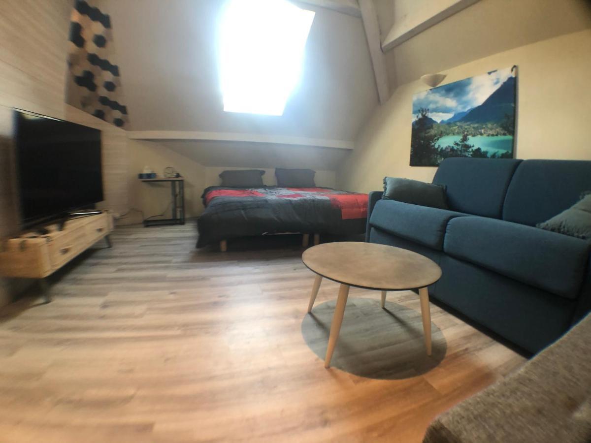 Au bord du lac d’Annecy, logement type Loft, dans résidence avec plage et ponton privée Duingt Esterno foto